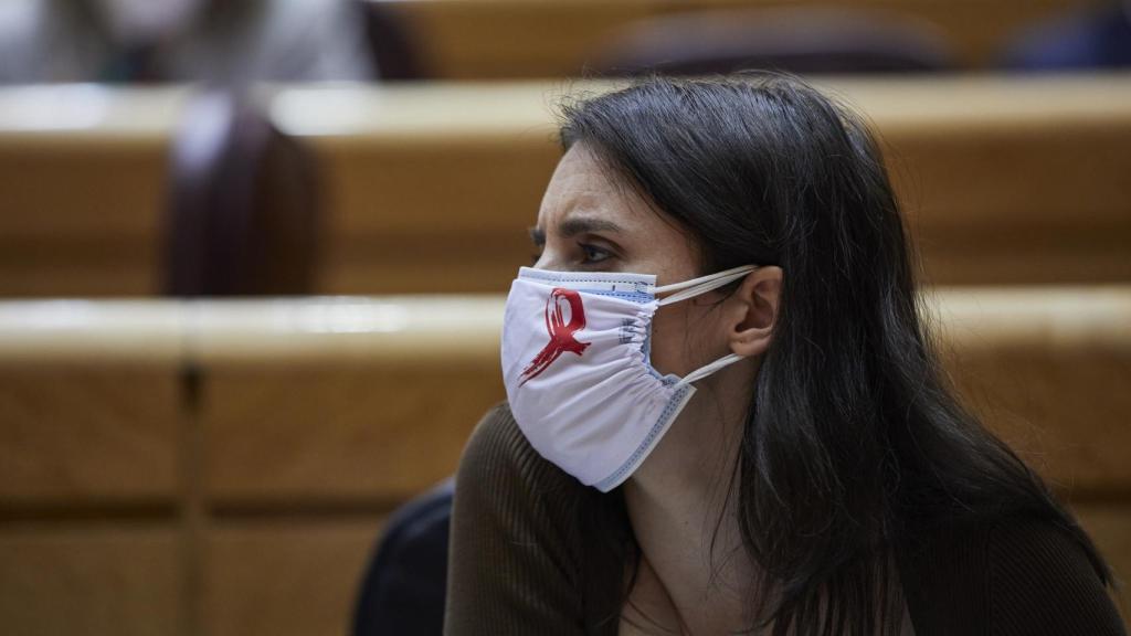 La ministra de Igualdad, Irene Montero, en la sesión de control al Gobierno en el Senado.
