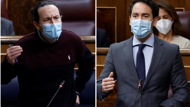 Pablo Iglesias y Teodoro García Egea en el Congreso.