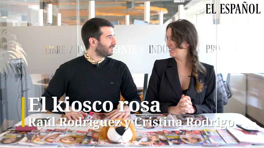 Raúl Rodríguez y Cristina Rodrigo durante la grabación del kiosko.