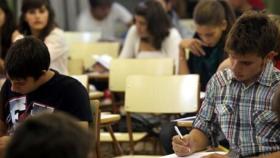 Alumnos, durante un examen en la Comunidad Valenciana. GVA