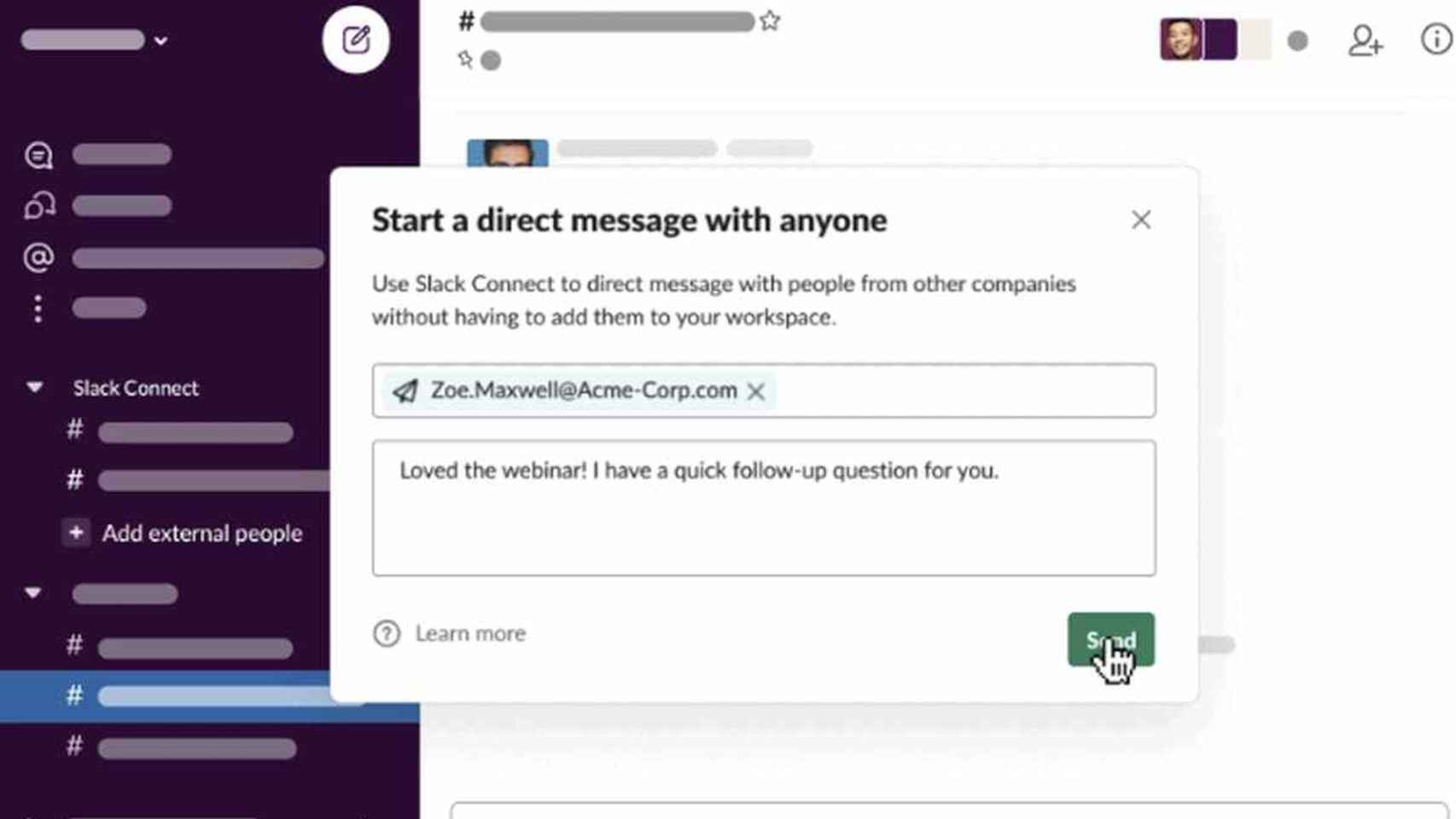 La nueva función de Slack permite enviar mensajes a cualquiera