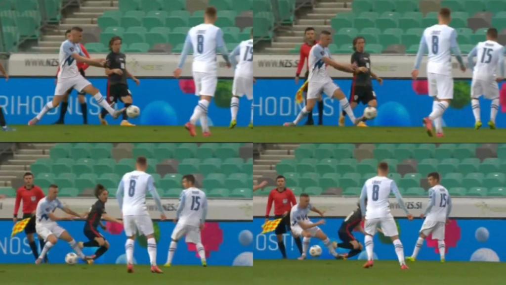 Modric sufre una fuerte entrada con Croacia
