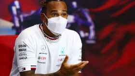 Lewis Hamilton, durante la rueda de prensa del Gran Premio de Bahrein de Fórmula 1 de 2021