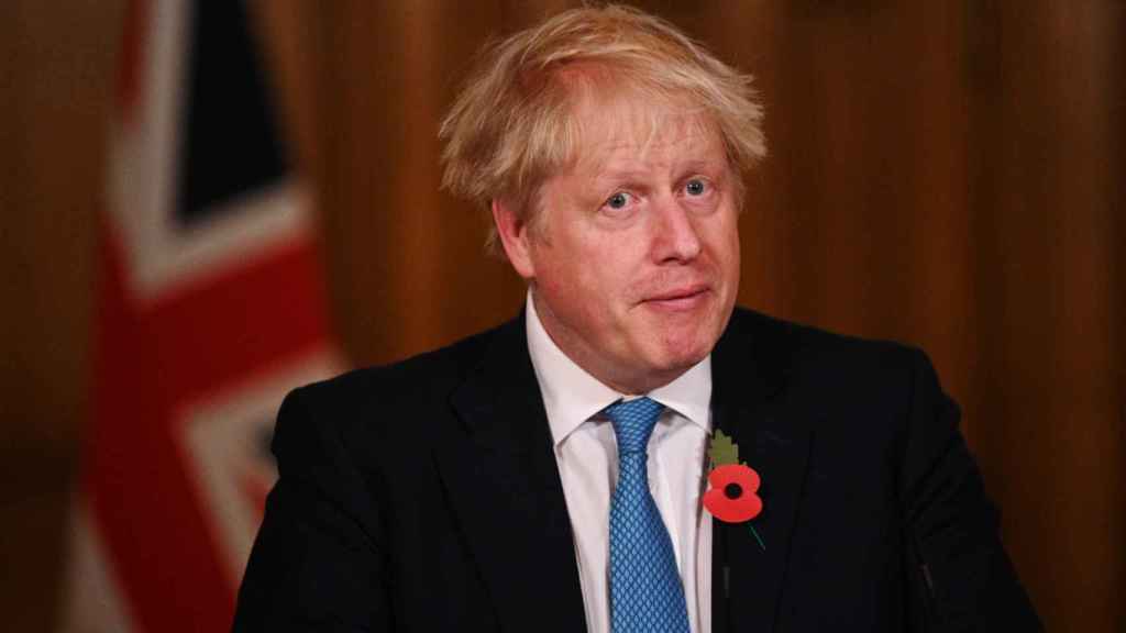 Boris Johnson, durante una reunión por el coronavirus, en Londres.