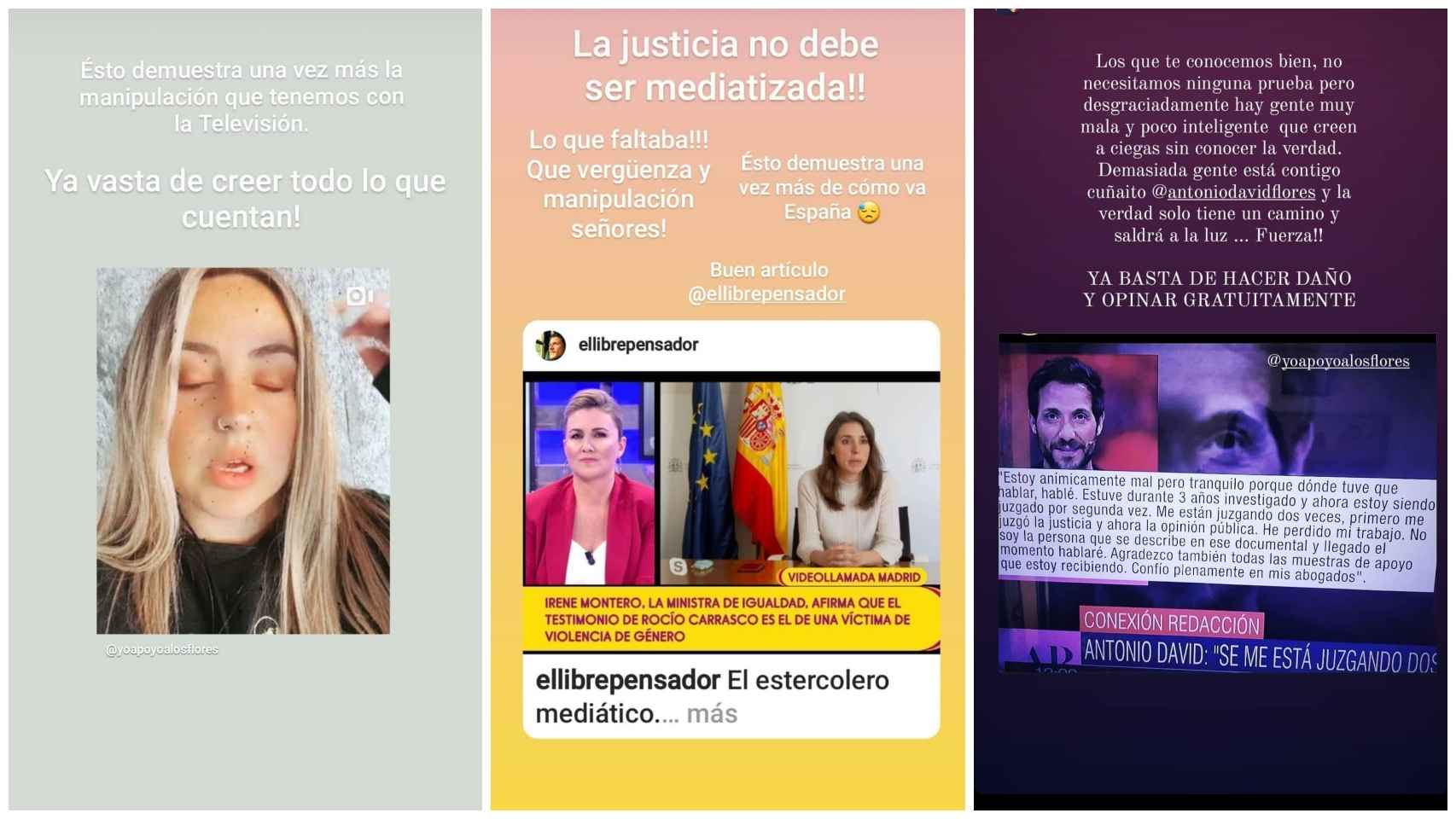 Publicaciones de Rosa Moreno en sus redes sociales.