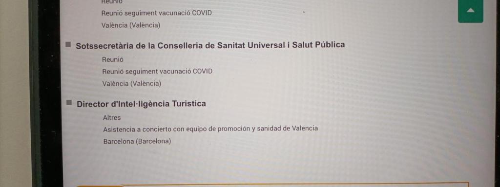 Detalle de la agenda de Sanidad y Turismo del sábado.