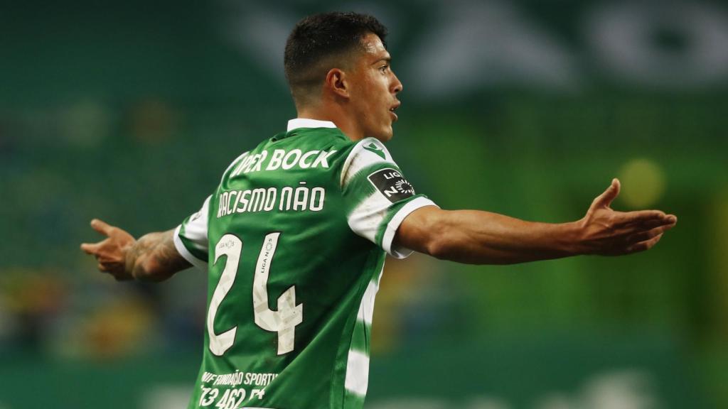 Pedro Porro, en un partido del Sporting de Portugal