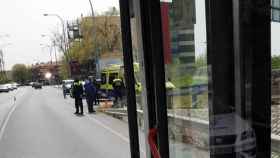 Imagen tomada desde un autobús urbano en el lugar en el que ha ocurrido el accidente