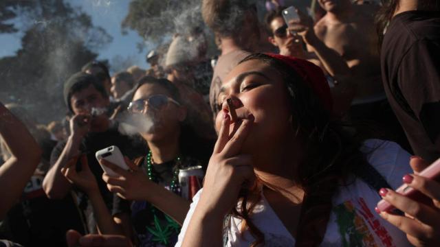 Una protesta por la legalización de la marihuana.