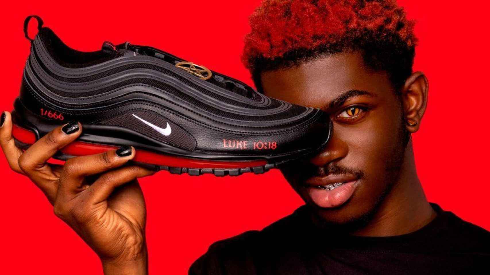 Presidente Nueva llegada Solitario Las Nike satánicas con sangre humana, a 1.018 $: creadas por el rapero Lil  Nas X sin ningún permiso