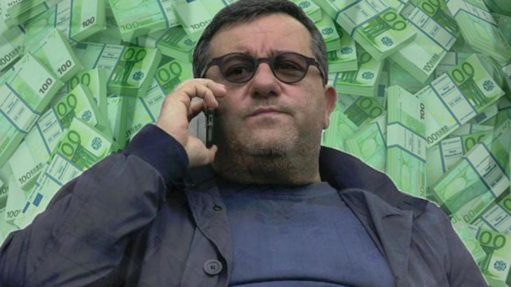 Mino Raiola, en un fotomontaje