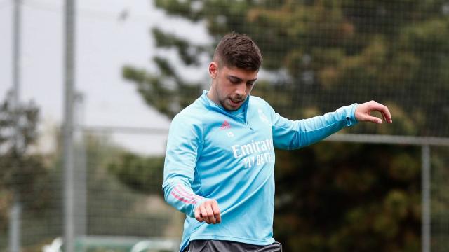 Fede Valverde, durante un entrenamiento del Real Madrid