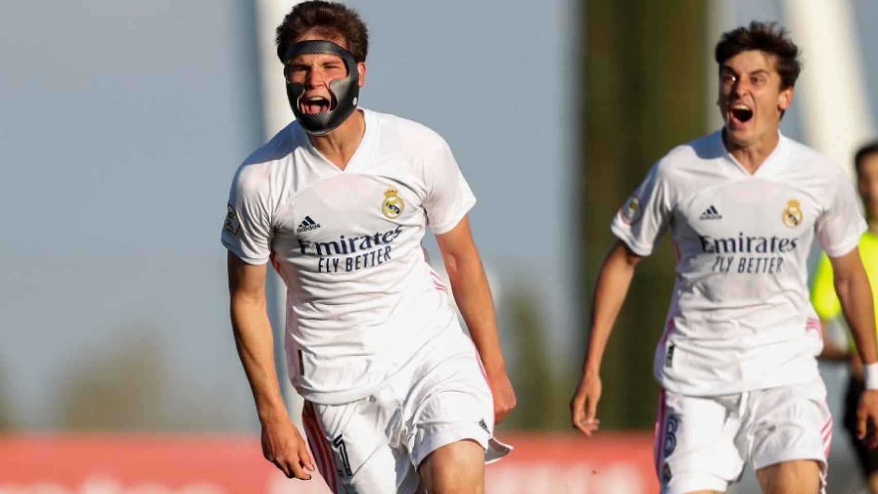 Latasa celebra un gol con el Real Madrid Castilla