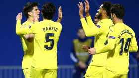 El Villarreal celebra su gol ante el Dinamo Zagreb