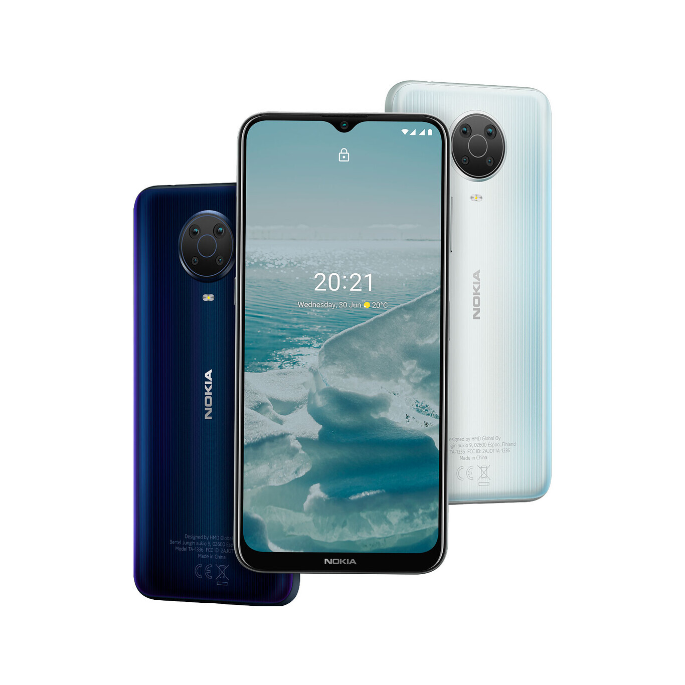 Bouton Power Volume Pour Nokia G10/G20 - Flexible Nappe Bleue - Neuf