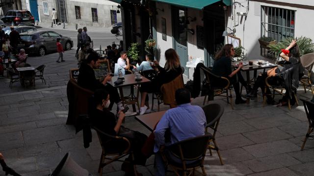 Una terraza en el centro de Madrid.