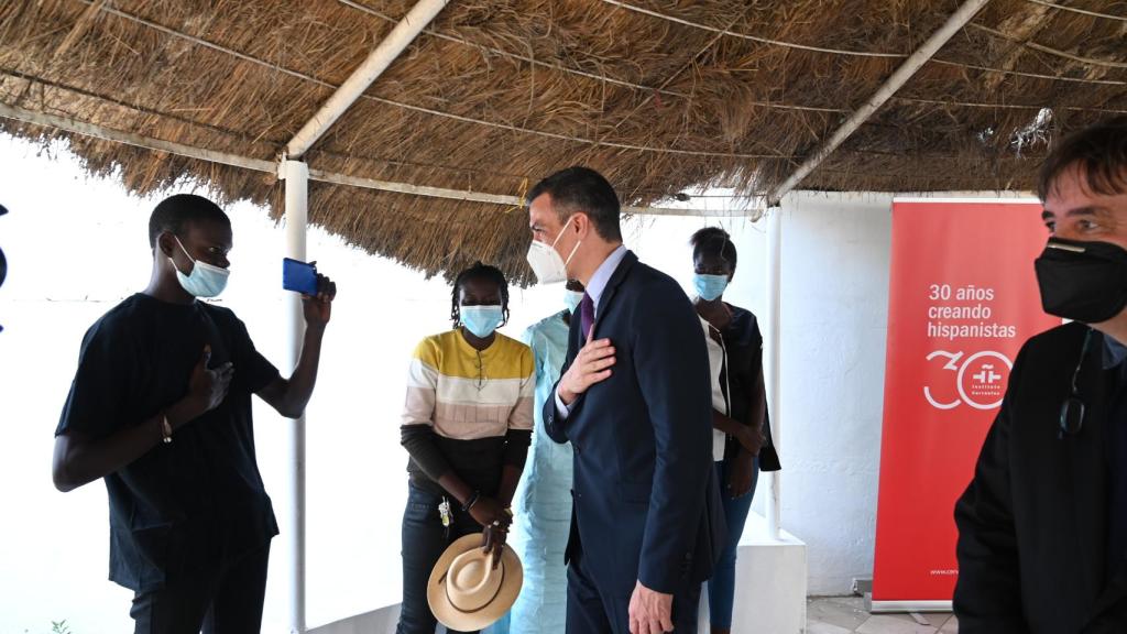 Pedro Sánchez, en la inauguración del Instituto Cervantes de Dakar, el primero del África subsahariana.