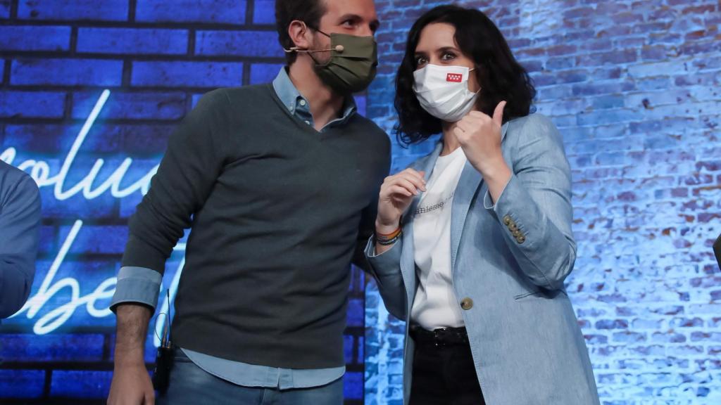 El presidente del PP, Pablo Casado y la presidenta de la Comunidad de Madrid, Isabel Díaz Ayuso.