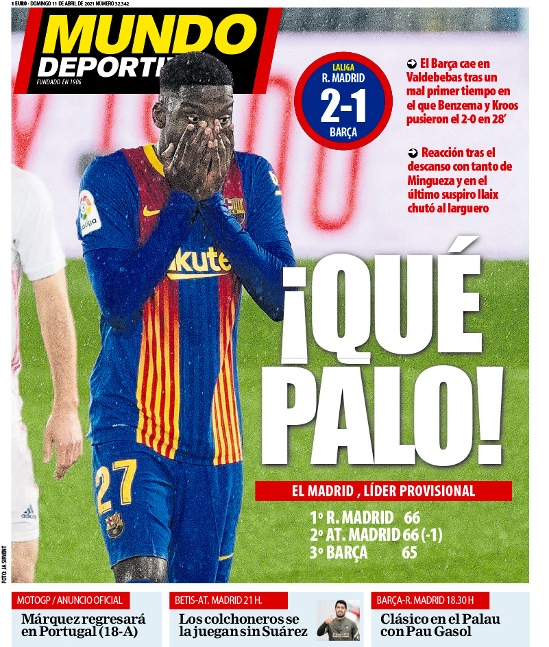 La portada del diario Mundo Deportivo (11/04/2021)