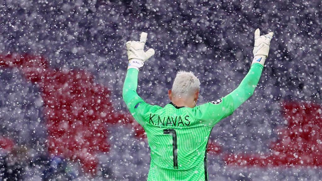 Keylor Navas durante el partido de Champions contra el Bayern