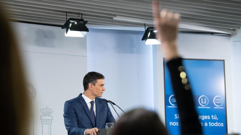 Pedro Sánchez, en la rueda de prensa posterior al Consejo de Ministros.