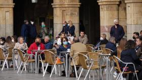 Terrazas en la Plaza Mayor de Salamanca. EP