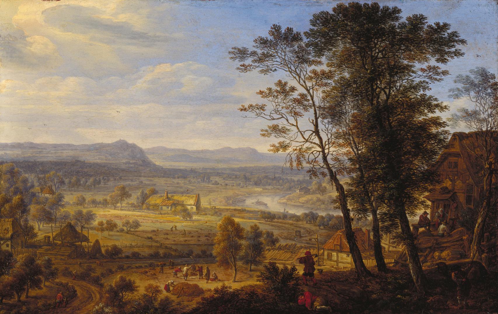 'Paisaje del Rin', Herman Saftleven (1663).