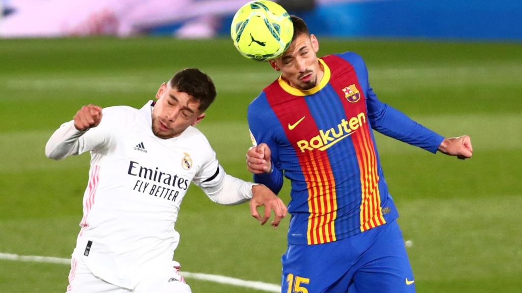 Fede Valverde, durante El Clásico frente al Barça en el Alfredo Di Stéfano