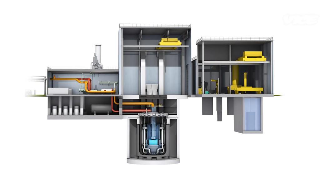 Corte de reactor nuclear
