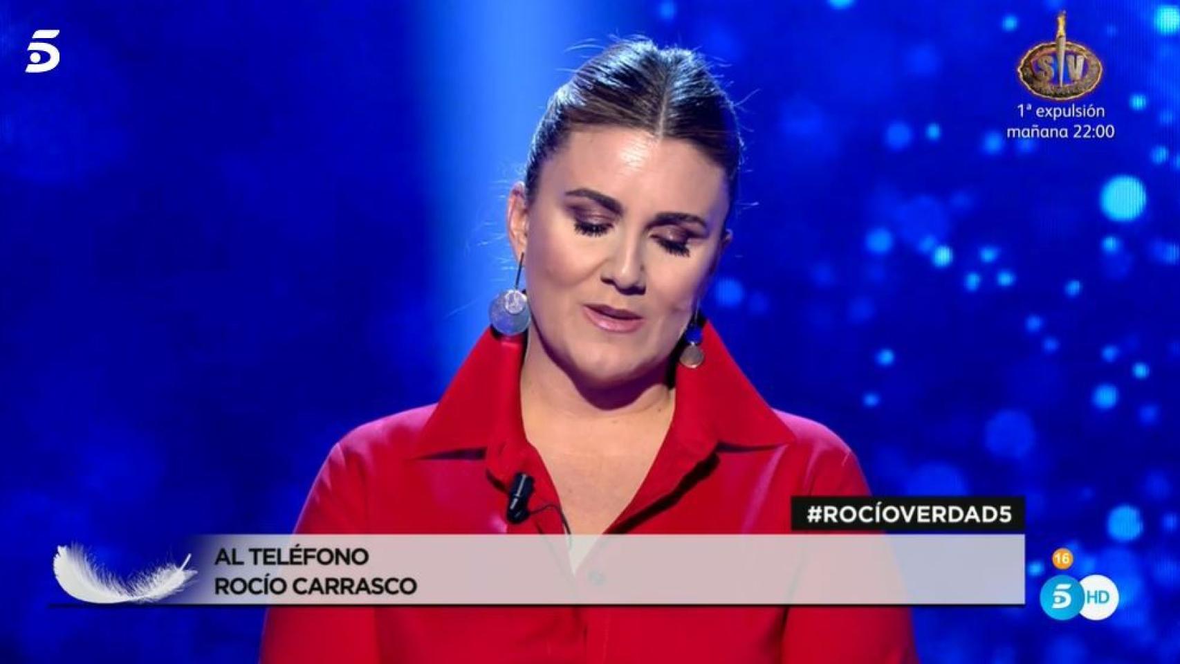 Rocío Carrasco llamando en directo al programa.