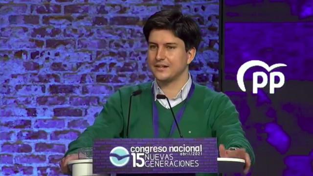 Diego Gago durante su aplaudida intervención en el acto.