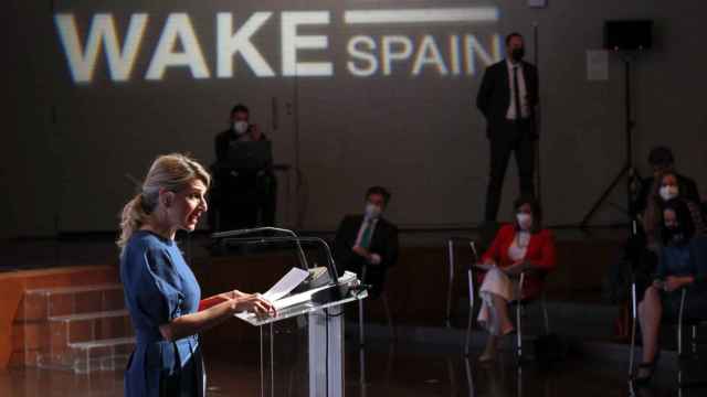Yolanda Díaz, vicepresidenta tercera y ministra de Trabajo, en 'Wake up, Spain''. E. E.
