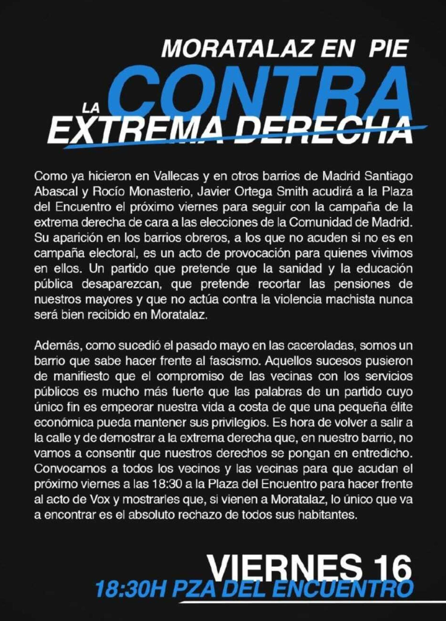 Cartel difundido en las últimas jornadas para el acto de este viernes.