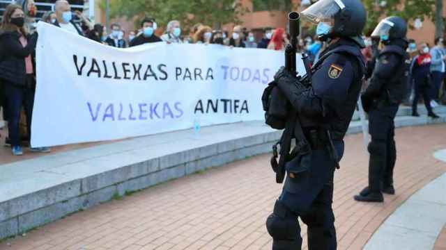 Una protesta ciudadana en el distrito madrileño de Vallecas.