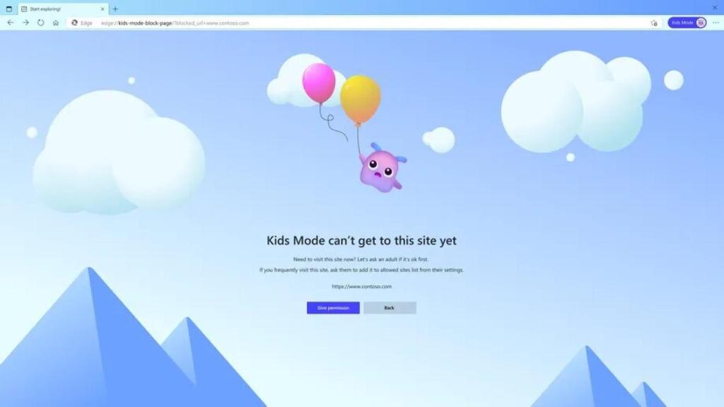 Modo niños en Microsoft Edge.