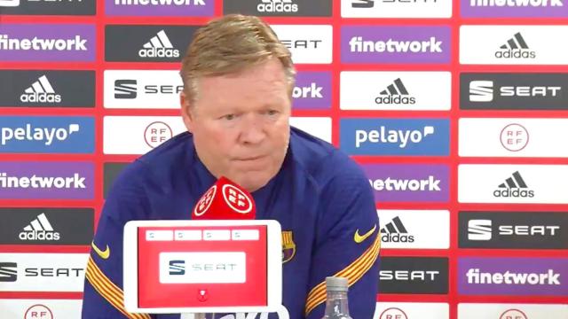 Koeman en la rueda de prensa previa a la final de Copa del Rey 2021