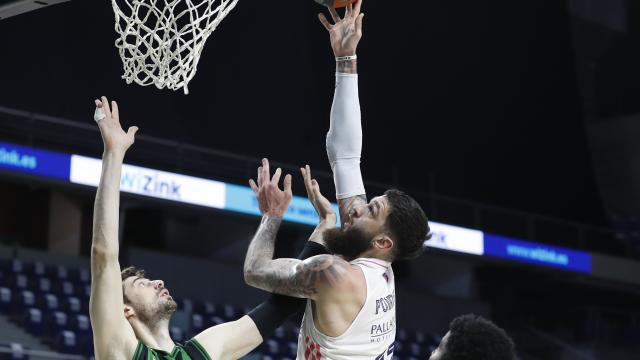 Poirier en su debut con el Real Madrid ante el Joventut