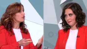 Isabel Díaz Ayuso y Mónica García en el debate a la presidencia de la Comunidad de Madrid.