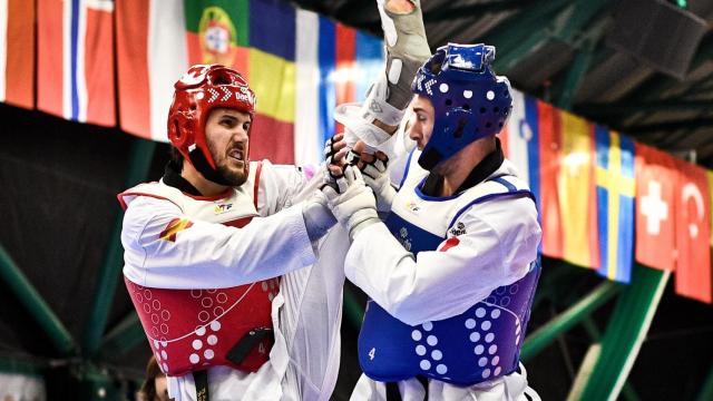 El taekwondondista ilicitano Raúl Martínez en un combate.