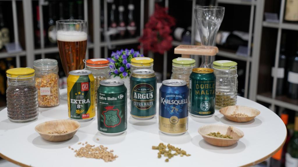 Las cinco cervezas con extra de malta de los supermercados testadas en la cata.