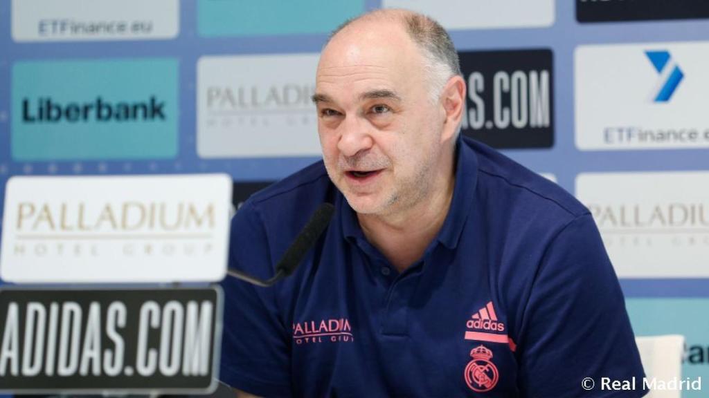 Pablo Laso, en rueda de prensa de la Liga Endesa