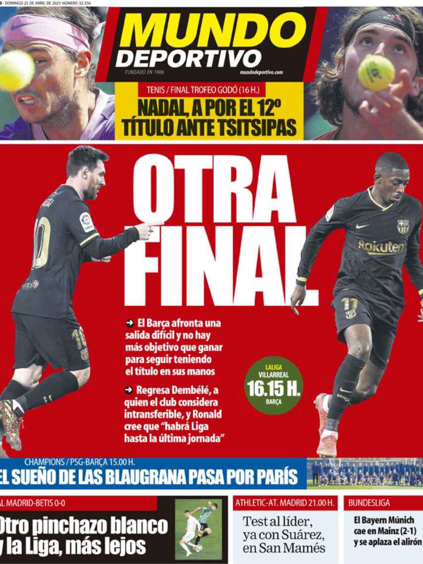 La portada del diario Mundo Deportivo (25/04/2021)