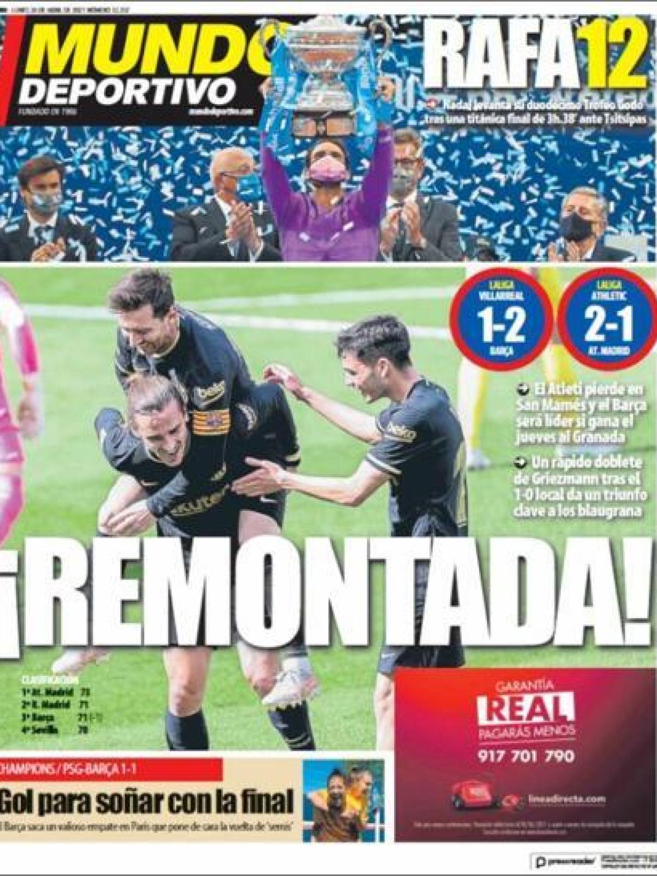 La portada del diario Mundo Deportivo (26/04/2021)