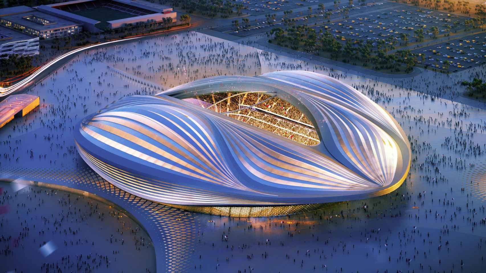 Vista de uno de los estadios que albergarán el Mundial de Catar 2022