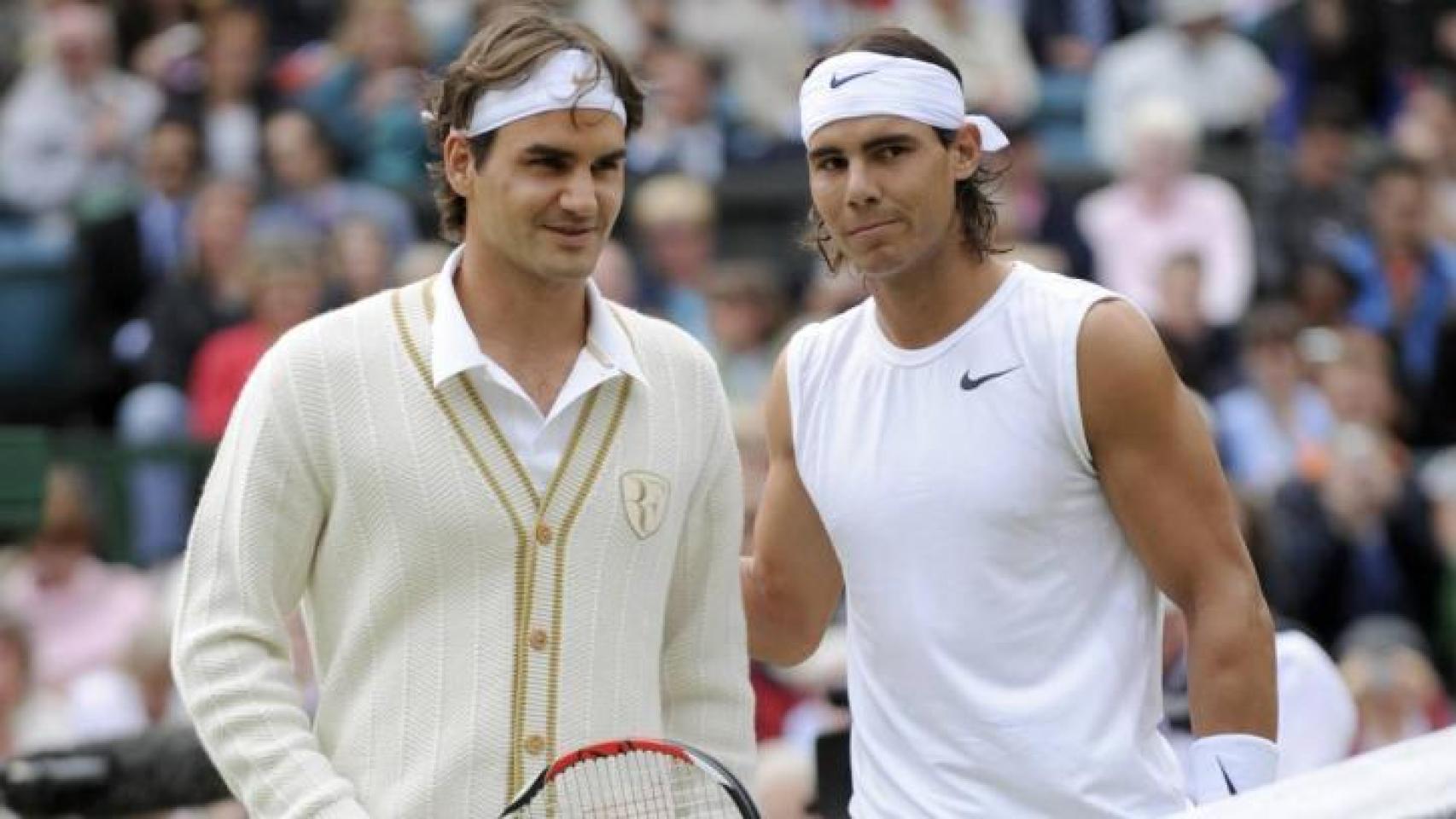 Roger Federer y Rafa Nadal, en la histórica final de Wimbledon