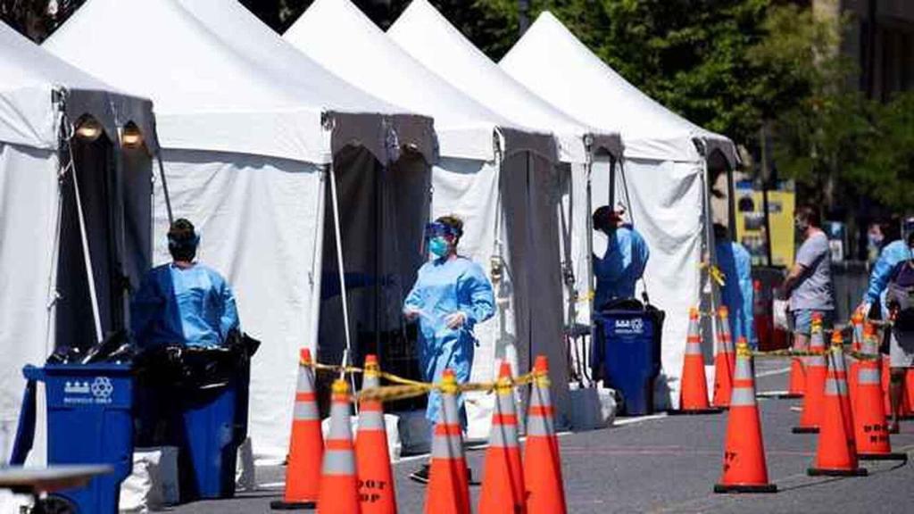 Puestos para hacerse tests de coronavirus.