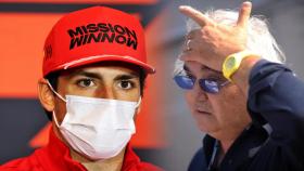 Carlos Sainz Jr. y Flavio Briatore, en un fotomontaje