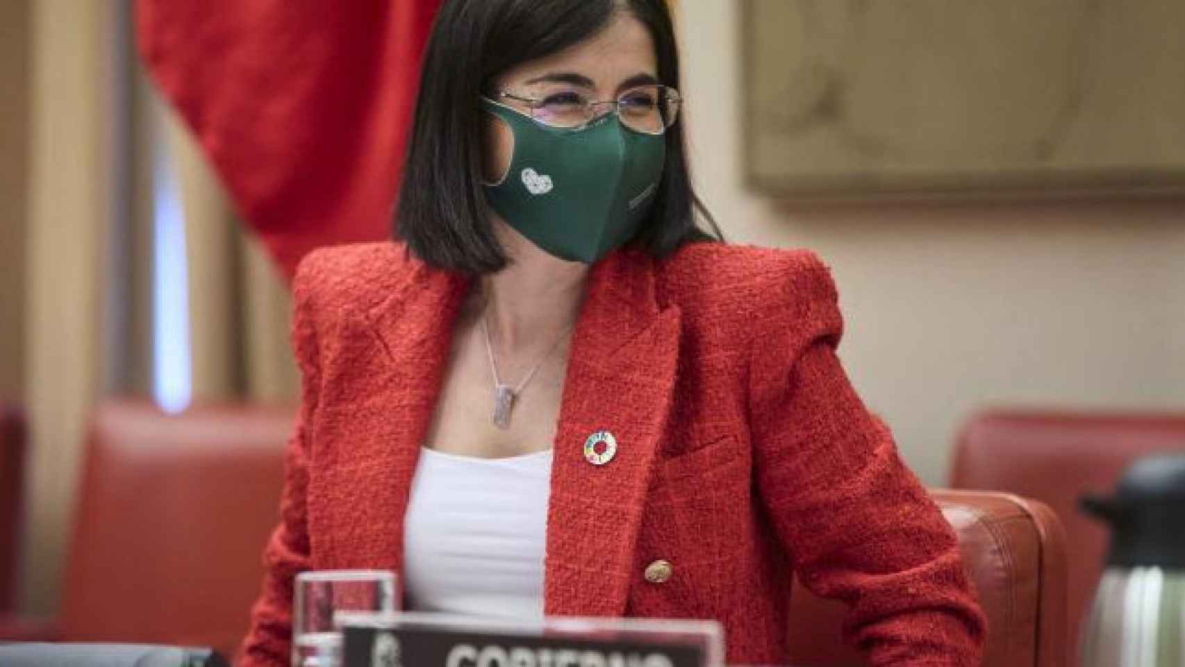 La ministra de Sanidad, Carolina Darias, este jueves en el Congreso.
