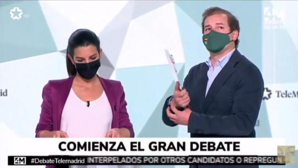 Ribas y Rocío Monasterio en el debate de Telemadrid.