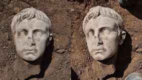 Cabeza del emperador Augusto encontrada en la localidad de Isernia (Italia).